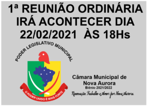 Read more about the article Primeira Reunião Ordinária de 2021