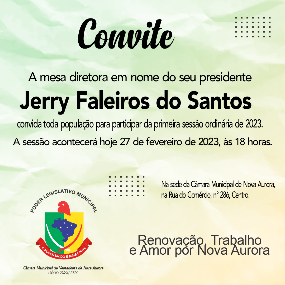 Read more about the article Convite para 1ª Reunião Ordinária 2023