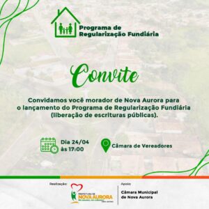 Read more about the article Convite para o Lançamento do Programa de Regularização Fundiária